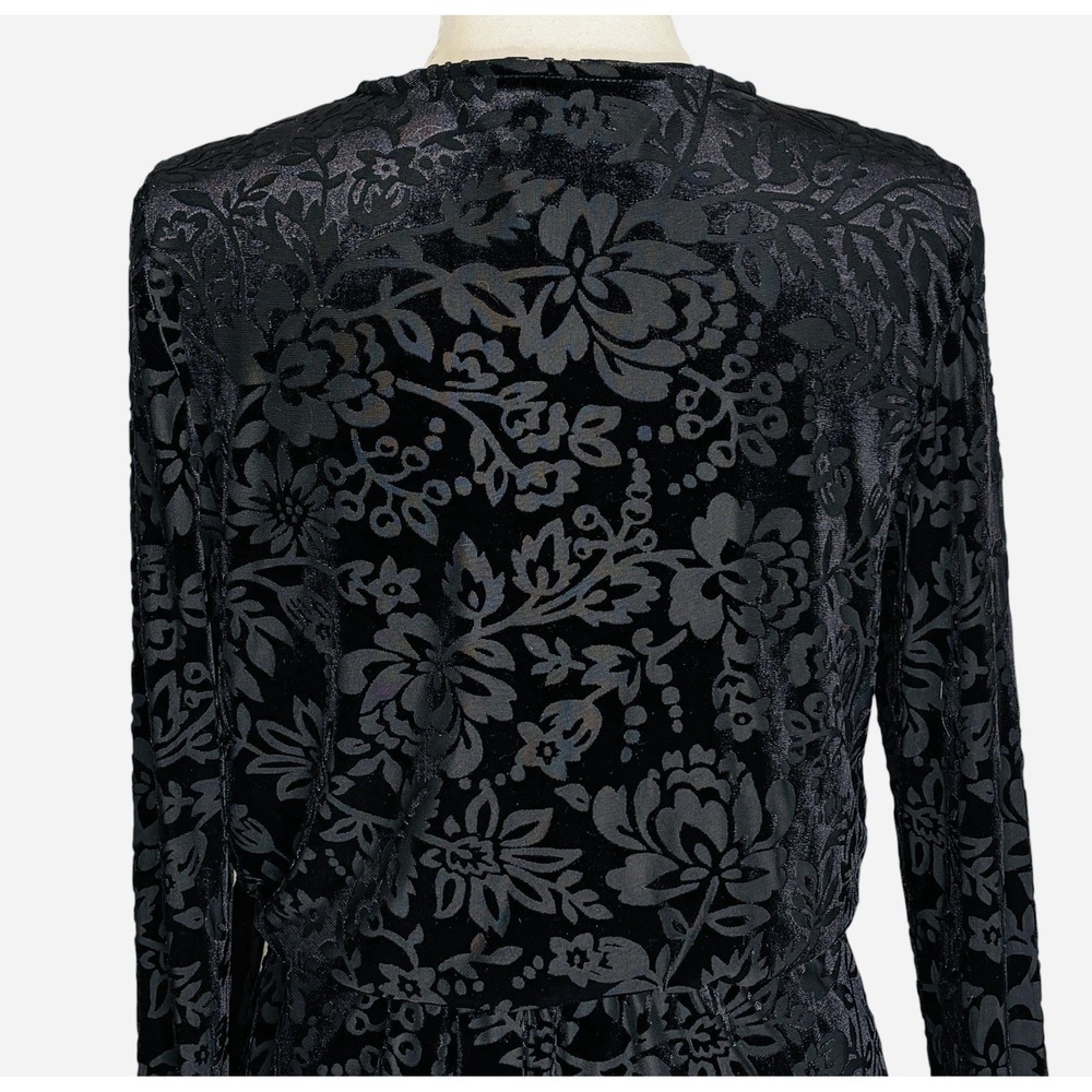 Saylor Rebecca Velvet Burnout Floral Romper S Whimsigoth Going Out Tie Waist - Picture 5 of 8